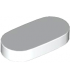 White Tile, Round 1 x 2 Oval