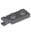 Dark Bluish Gray Plate, Modified 1 x 2 with Clip Horizontal on End