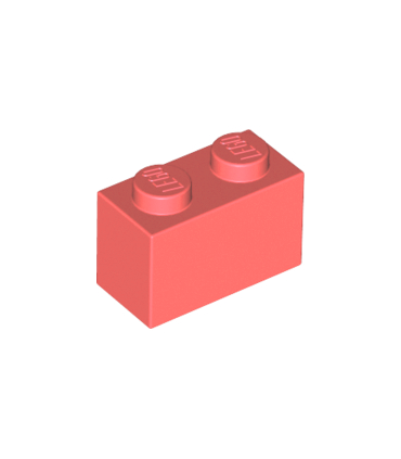 Coral Brick 1 x 2