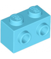Medium Azure Brick, Modified 1 x 2 with Studs on 1 Side