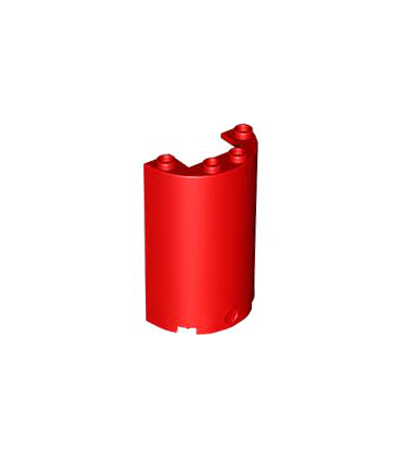 Red Cylinder Half 2 x 4 x 5 with 1 x 2 Cutout