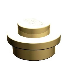 Tan Plate, Round 1 x 1 Straight Side