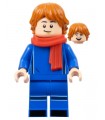 Soccer Spectator - Blue Soccer Uniform, Red Scarf, Dark Orange Hair
