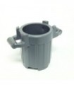Dark Bluish Gray Container, Trash Can with 2 Cover Holders
