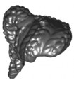 Black Minifigure, Hair Female Coiled with Ponytail, Hole on Top