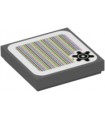 Dark Bluish Gray Tile 2 x 2 with Super Mario Scanner Code Gear Pattern