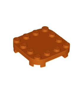 Dark Orange Plate, Modified 4 x 4 with Rounded Corners and 4 Feet