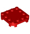 Red Plate, Modified 4 x 4 with Rounded Corners and 4 Feet