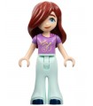 Friends Paisley - Medium Lavender Shirt with Guitar, Light Aqua Trousers Bell-Bottoms, Dark Blue Shoes