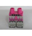 Dark Pink Hips and Light Bluish Gray Legs with Silver Mechanical Belt with Hearts, Riveted Knees and Feet Pattern