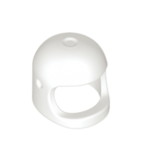 White Minifigure, Headgear Helmet Space / Town with Thick Chin Strap - with Visor Dimples (Reissue with Top Dimple)