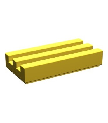 Yellow Tile, Modified 1 x 2 Grille with Bottom Groove / Lip