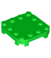 Bright Green Plate, Modified 4 x 4 with Rounded Corners and 4 Feet