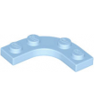Bright Light Blue Plate, Round Corner 3 x 3 with 2 x 2 Curved Cutout