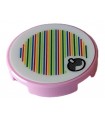 Bright Pink Tile, Round 2 x 2 with Bottom Stud Holder with Super Mario Scanner Code Fruit Pattern (Sticker)