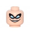 Light Nougat Minifigure, Head Male Black Eye Mask with Eye Holes, Blue Eyes, Freckles, Evil Grin with Teeth Pattern (Syndrome)
