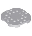 Light Bluish Gray Plate, Modified 6 x 6 with Rounded Corners and 4 Feet