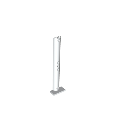 White Support 2 x 4 x 13 Semicircle with 5 Pin Holes
