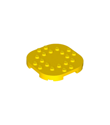 Yellow Plate, Modified 6 x 6 with Rounded Corners and 4 Feet