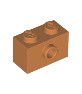 Medium Nougat Brick, Modified 1 x 2 with Stud on Side