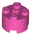 Dark Pink Brick, Round 2 x 2 with Axle Hole
