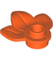 Reddish Orange Plant Plate, Round 1 x 1 with 3 Leaves