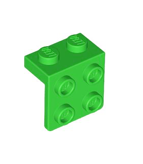 Bright Green Bracket 1 x 2 - 2 x 2