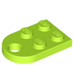 Lime Plate, Modified 2 x 3 with Hole