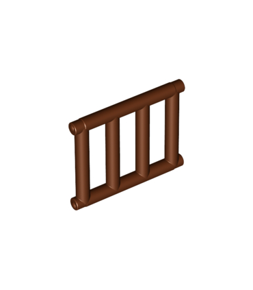 Reddish Brown Bar 1 x 4 x 3 Grille with End Protrusions