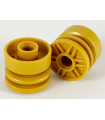 Pearl Gold Wheel 18mm D. x 14mm with Pin Hole, Fake Bolts and Shallow Spokes