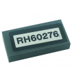 Dark Bluish Gray Tile 1 x 2 with 'RH60276' Pattern (Sticker) - Set 60276