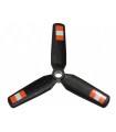 Black Propeller 3 Blade 9 Diameter with Center Recessed with Orange and White Stripes Pattern (Stickers) - Set 42117