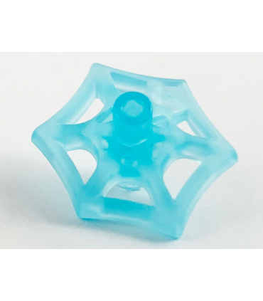 Trans-Light Blue Minifigure, Weapon Web Effect, Small with Short Bar on Front and Back
