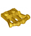 Pearl Gold Plate, Modified 1 x 2 with Angled Bar Handles on Side