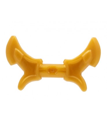 Pearl Gold Minifigure, Weapon Hook with Double Blades, Handle Barbs