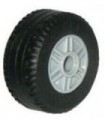 Light Bluish Gray Wheel 18mm D. x 14mm w/ Pin Hole, Fake Bolts and Shallow Spokes w/ Black Tire 30.4 x 14 VR Solid