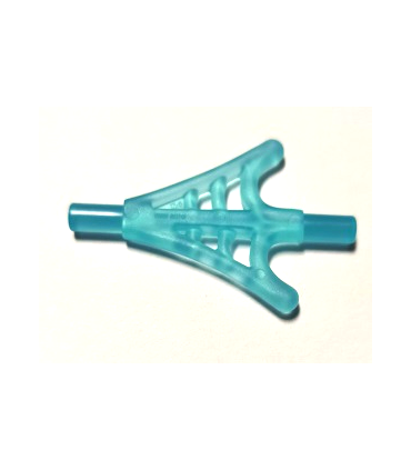 Trans-Light Blue Minifigure, Weapon Web Effect, Branched with Bar Ends