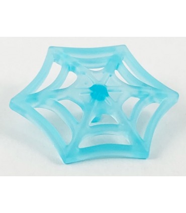 Trans-Light Blue Minifigure, Weapon Web Effect, Medium with Bar on Back