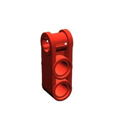 Red Technic, Axle and Pin Connector Perpendicular 3L with 2 Pin Holes