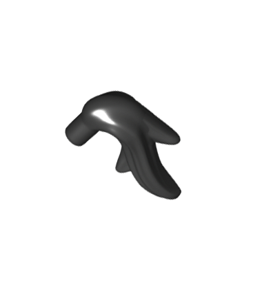Black Minifigure, Plume Feather Ponytail