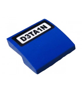 Blue Slope, Curved 2 x 2 x 2/3 with 'D3TA1N' Pattern (Sticker) - Set 60242