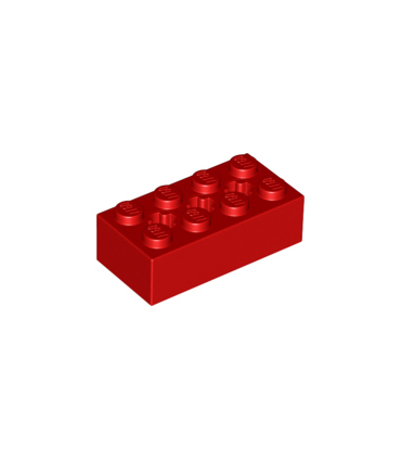 Red Technic, Brick 2 x 4 with 3 Axle Holes