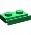 Green Plate, Modified 1 x 2 with Door Rail