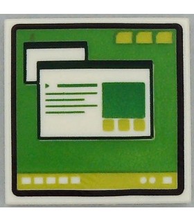 White Tile 2 x 2 with Computer Monitor Pattern 3