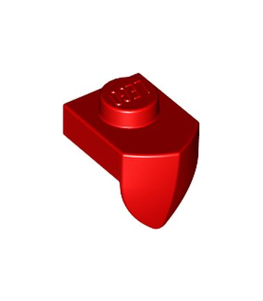 Red Plate, Modified 1 x 1 with Tooth Vertical