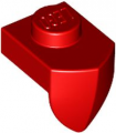 Red Plate, Modified 1 x 1 with Tooth Vertical
