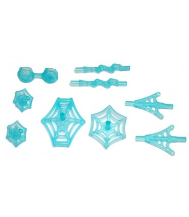Trans-Light Blue Minifigure, Weapon Pack Spider-Man Web Effects, 9 in Bag (Multipack)