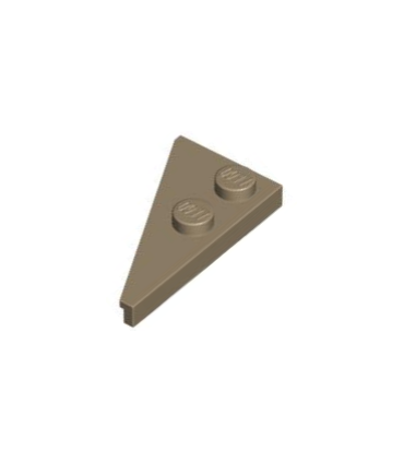 Dark Tan Wedge, Plate 4 x 2 Right, Pointed