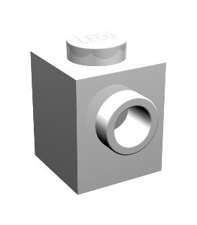 White Brick, Modified 1 x 1 with Stud on 1 Side