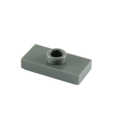 Dark Bluish Gray Plate, Modified 1 x 2 with 1 Stud with Groove and Bottom Stud Holder (Jumper)